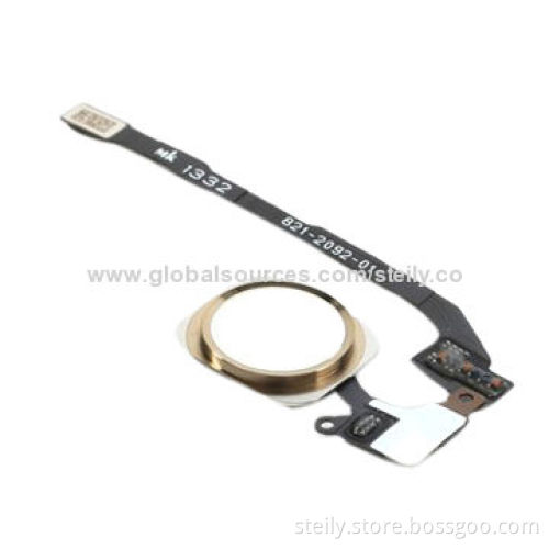Original home button with flex cable assembly, grey/silver/gold color, suitable for iPhone 5s